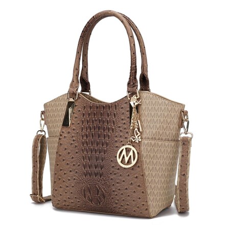 Mkf Collection By Mia K. MKF Collection by Mia K. MKF-TLKC-UM5519BG Kristal M Signature Tote Bag; Beige MKF-TLKC-UM5519BG